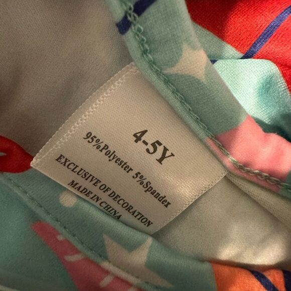 NWT Child Girls Blue Ballerina Dress Christmas Tree Print Holiday Dress - Size 5 - Picture 6 of 6